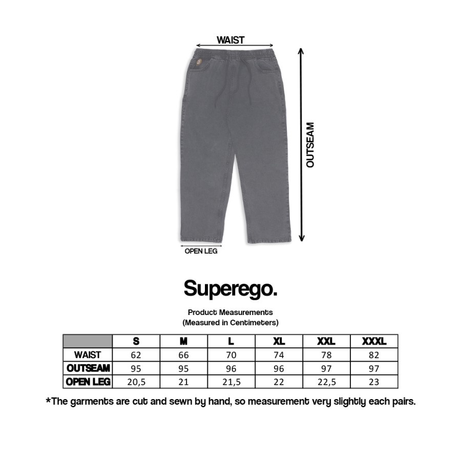 Superego Denim Pants Baggy Relaxed - Snow Black