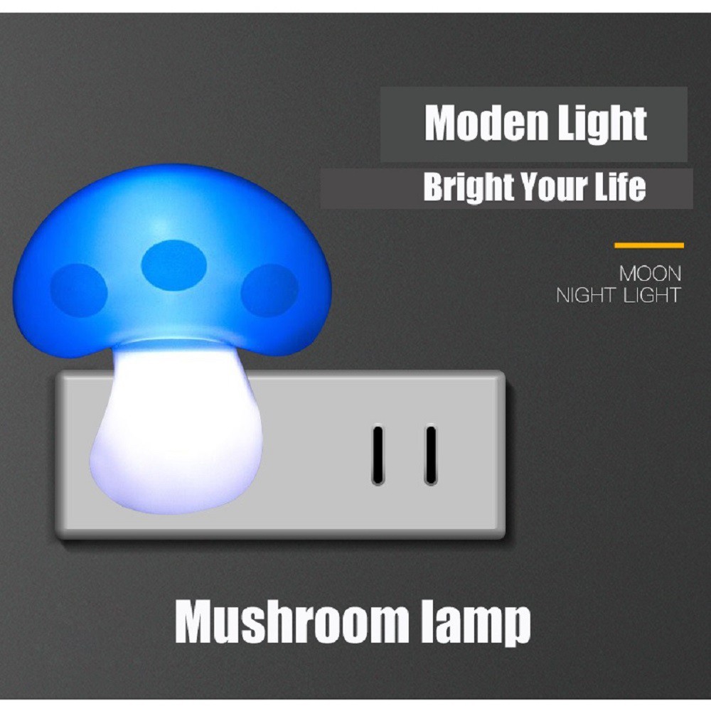 aaoottuuoo5.id Cod   Lovely Mushroom Shaped Bedroom Hallway LED Wall Mounting Night Lamp Sleeping Lighting Bulb Europe / US