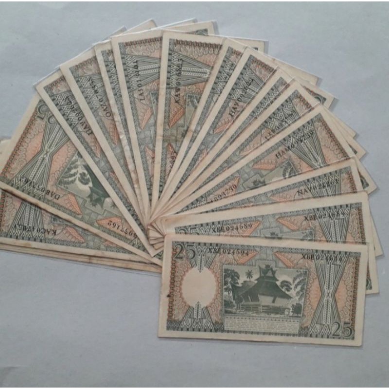 uang kuno 25 rupiah pekerja 1964 asli