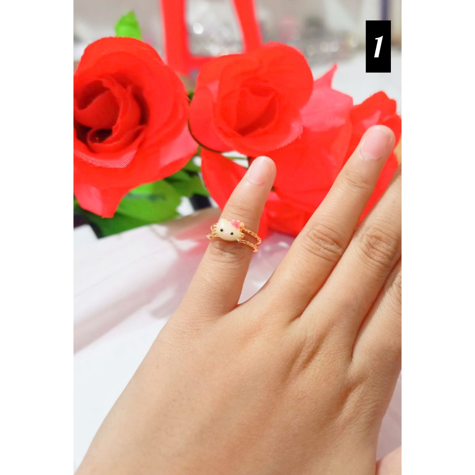 Cincin Anak Hello Kitty Fleksibel Bercahaya Xuping (COD)