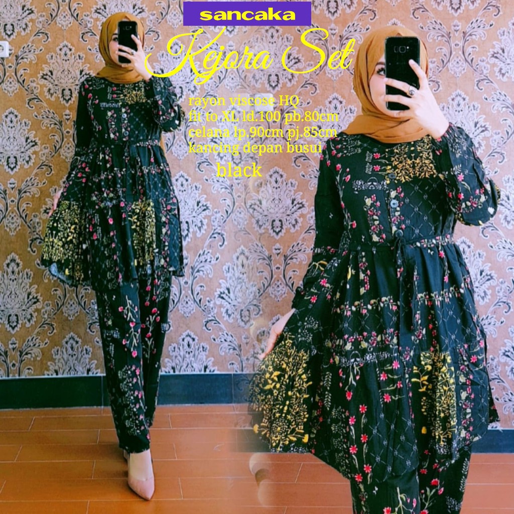LESTI DAILY SET SETELAN WANITA MOTIF FLORAL BUNGA ONESET RAYON