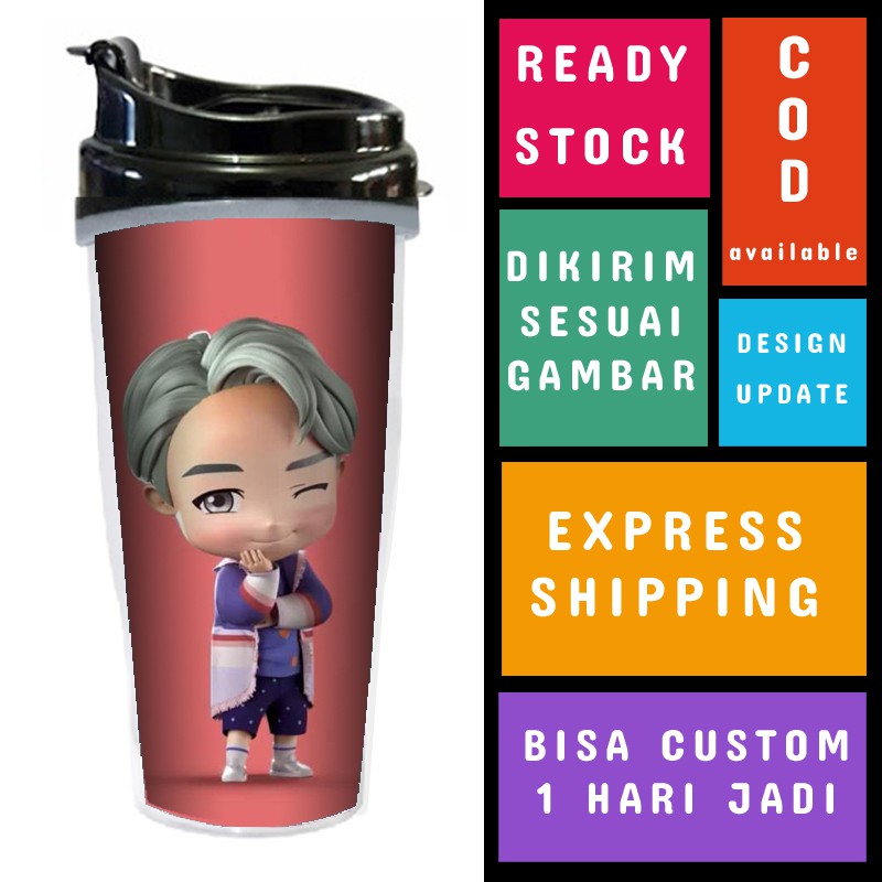 TUMBLER KPOP BTS MERCHANDISE BOTOL MINUM KPOP KADO ULTAH - BTS BT21 BT 21 - RM