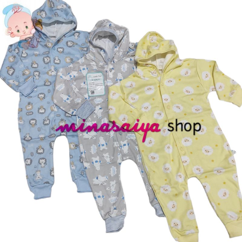 LITTLE OWL Jumper Jumpsuit Bayi SNI Topi Buka Kaki 0 s.d 18 bulan