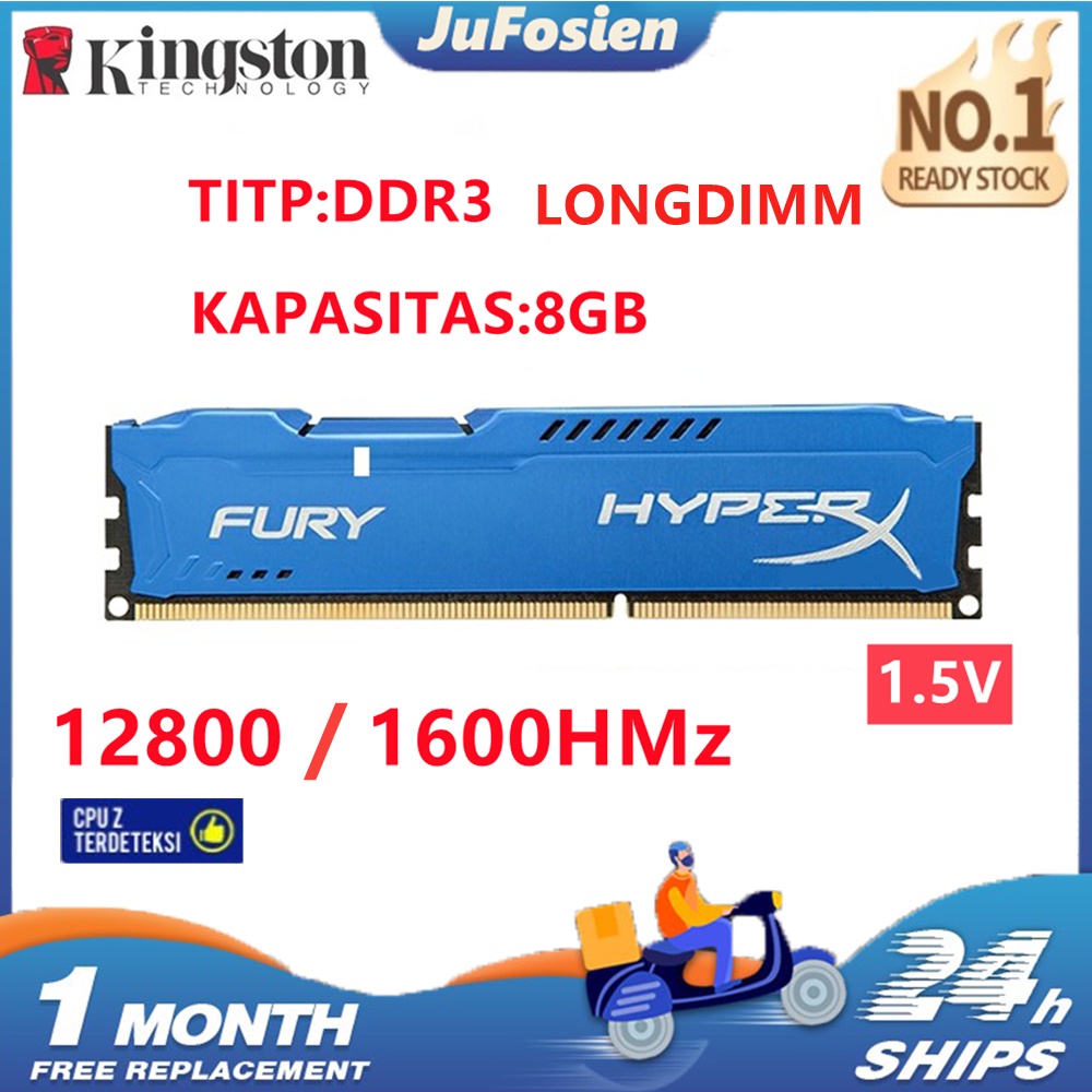 RAM KINGSTON HYPERX FURY GAMING DDR3 RAM 8gb PC ram 4gb  LONGDIMM PC12800 1600MHz 1.5V