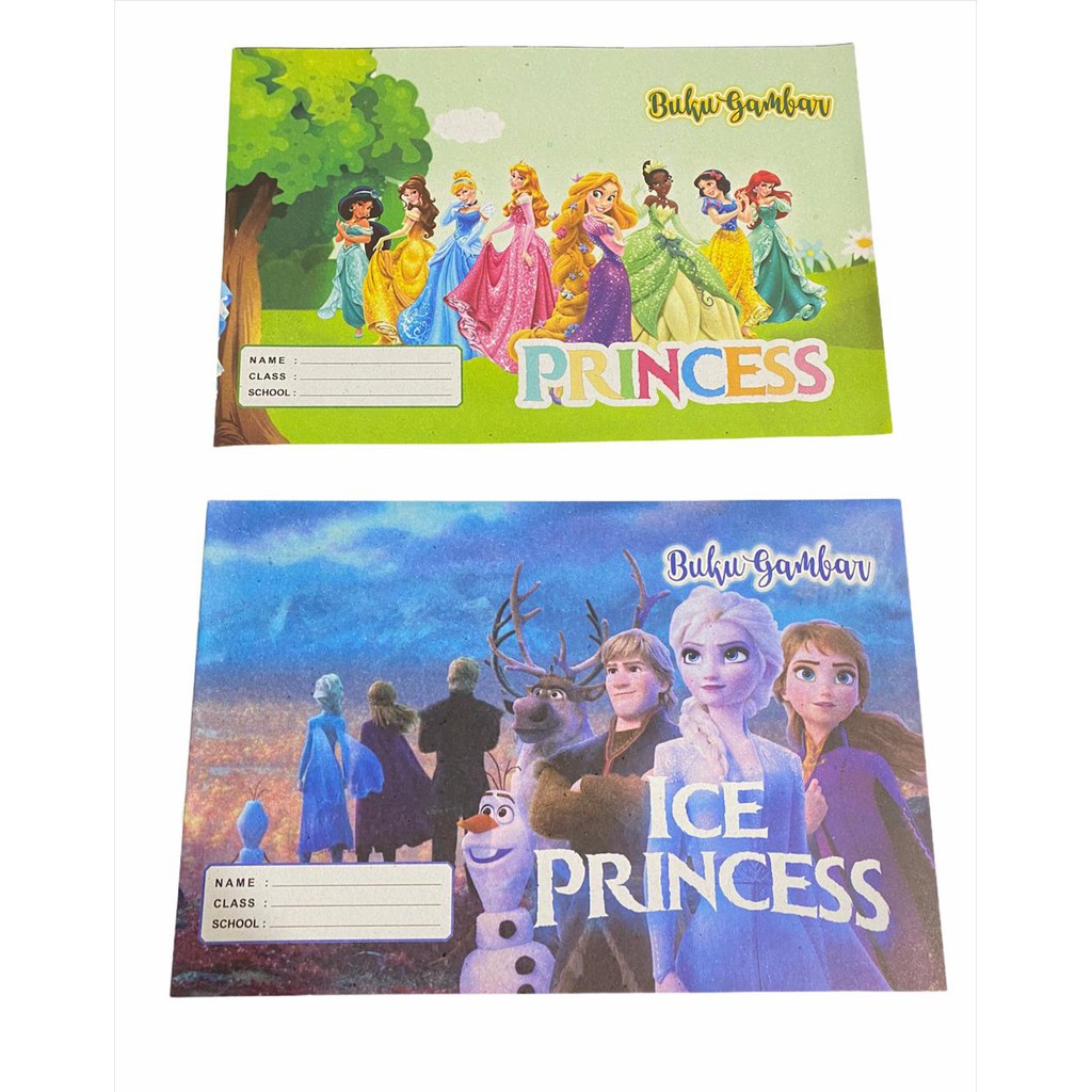 ( Ecer ) BUKU GAMBAR KECIL ANAK / DRAWING BOOK A4 LOL FROZEN PRINCESS SPIDERMAN AVENGERS