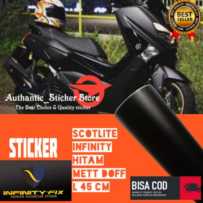 stiker skotlet metalik krom doff hitam scotlite motor mettalic chrom doff merk infinity