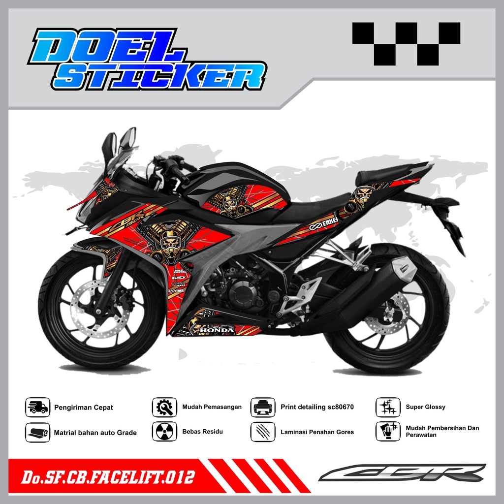 STICKER STRIPING CBR 150 R Facelift - STICKER STRIPING SEMI FULL LIST VARIASI HOLOGRAM , CROME CBR 150 R Facelift DOEL 012