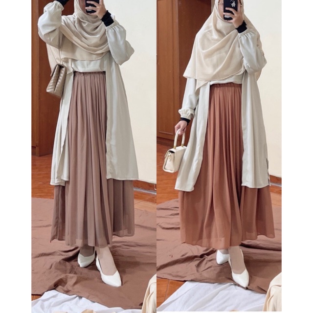 Wilo Skirt - CRT /rok panjang polos/ rok ceruti panjang