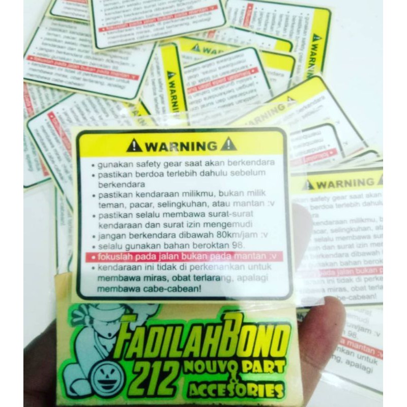 Sticker Warning mio nouvo