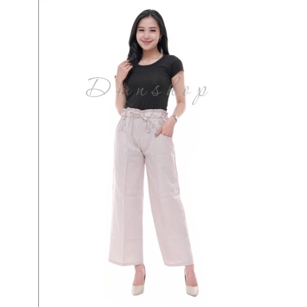 Celana Panjang Wanita / Kulot Hight Waist  tali pinggang