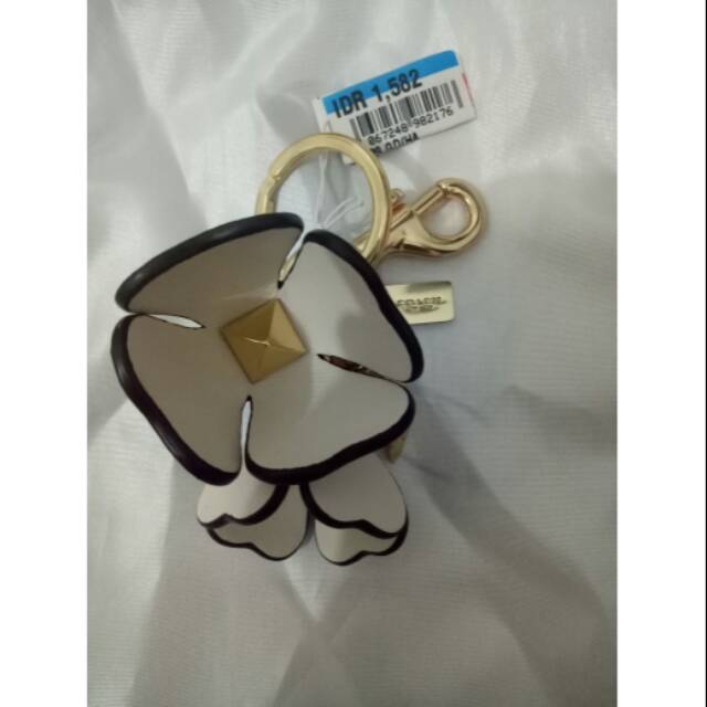 SALE Coach Tea Rose Bag Charm Chalk Original NWT