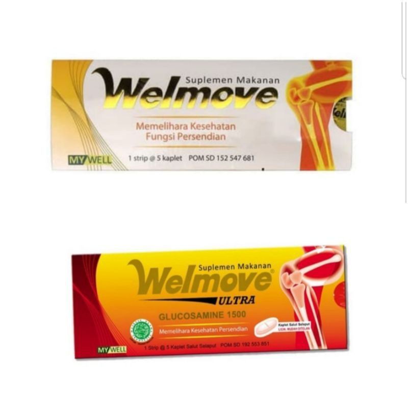 Obat Persendian dan Rematik Welmove Tablet Strip isi 5 Kaplet /Suplemen sendi/Nyeri sendi/Radang Sen
