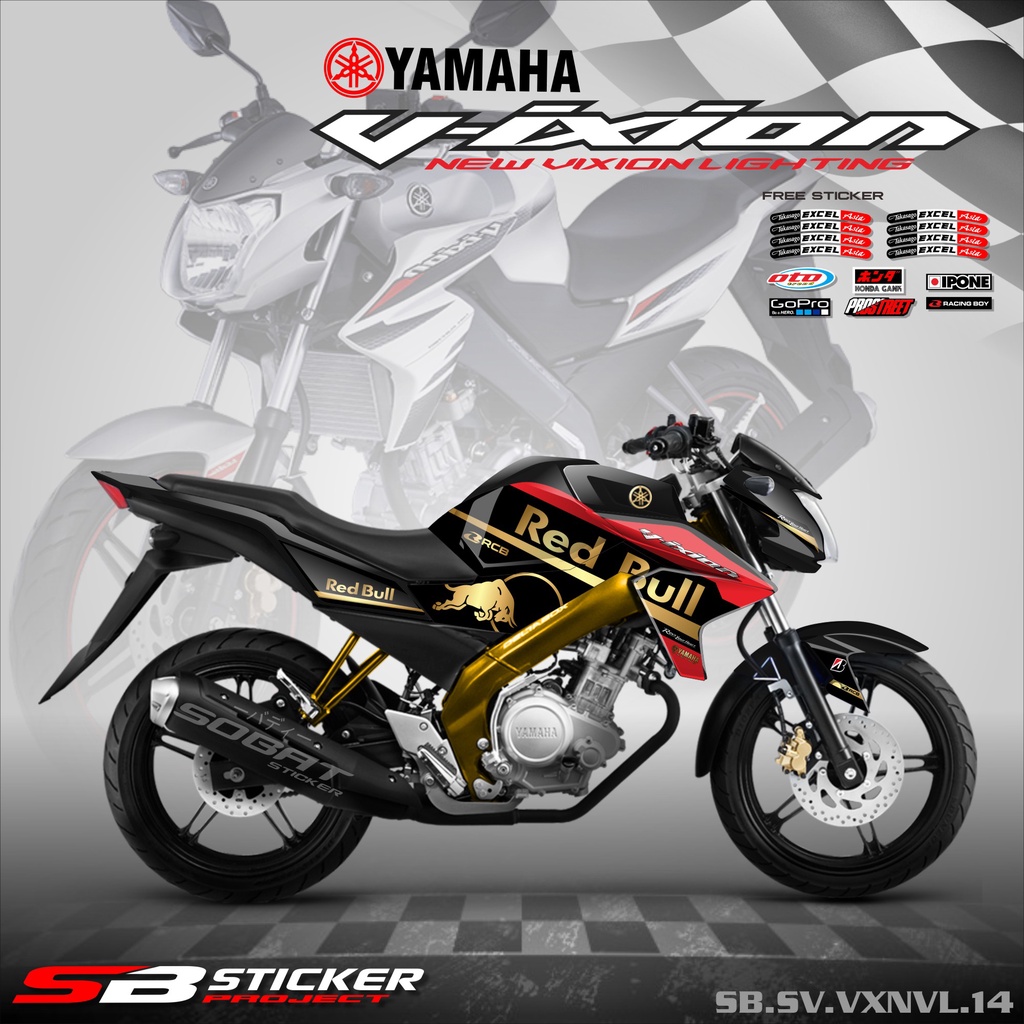 STRIPING VIXION NVL 2013-2015 - STRIPING HOLOGRAM YAMAHA VIXION NVL 2013-2015 RED BULL