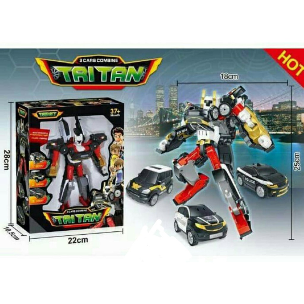 Lakustore Tobot Mini Tritan Hitam Ukuran 25cm Mainan Anak