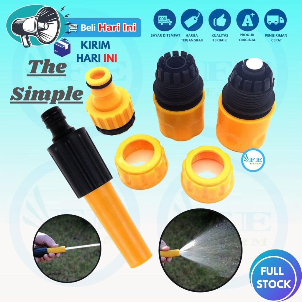 SET Adapter Kran Connector Magic Hose Konektor Sambungan Selang 5/8 Inc 16mm