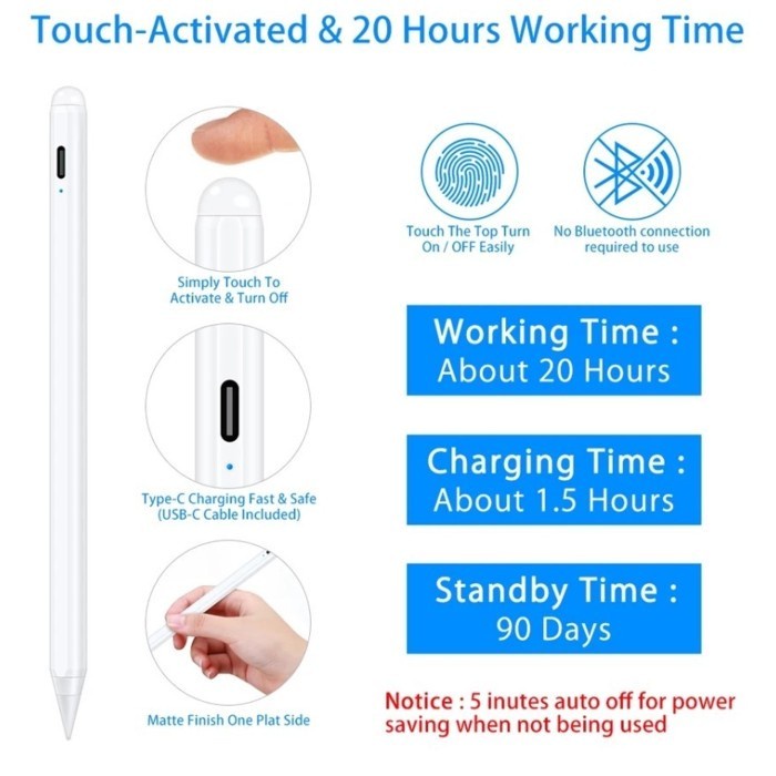 Promo Ipad 8 2020 Apple Pencil Stylus Pen Palm Rejection Easy Pencil Digital Limited