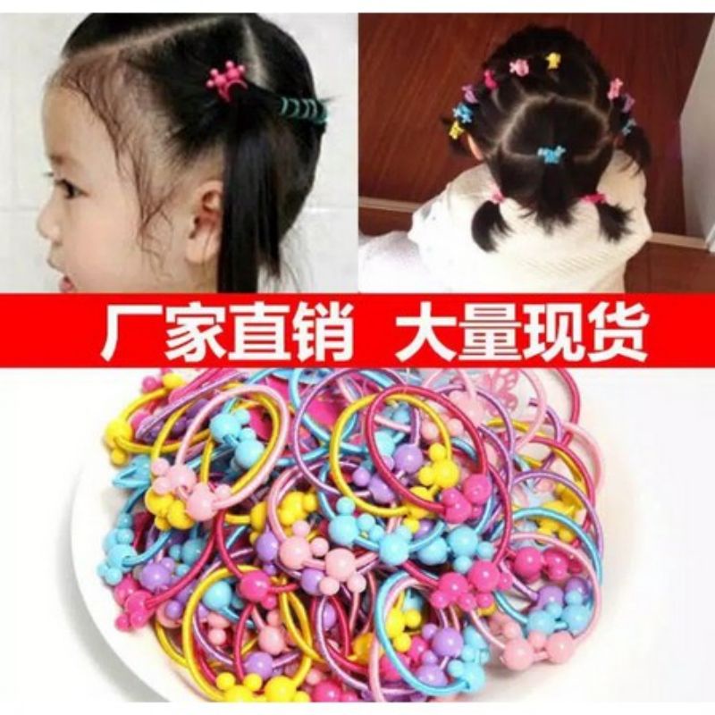 50 pcs Ikat Rambut anak warna-warni gaya korea.