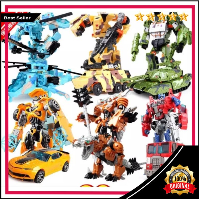 Original Mainan Robot Transformers Deformation 2 in 1 Optimus Prime Bumblebee - Tank Asli Murah Terb
