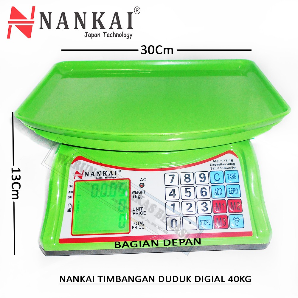 NANKAI ART 177 Timbangan buah / beras / Duduk Digital 40Kg Timbangan ACS Body PVC NANKAi