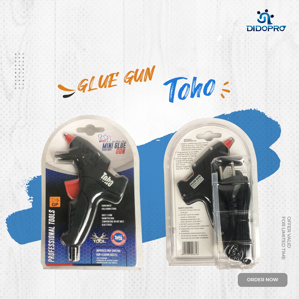 Mini Hot Glue Gun TOHO 10watt / Lem Tembak / Lem Bakar