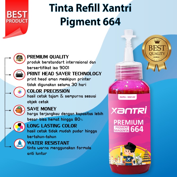 Tinta Pigment Epson 664 100ml Refill Pengganti 774 Black Printer L1455 L605 L655