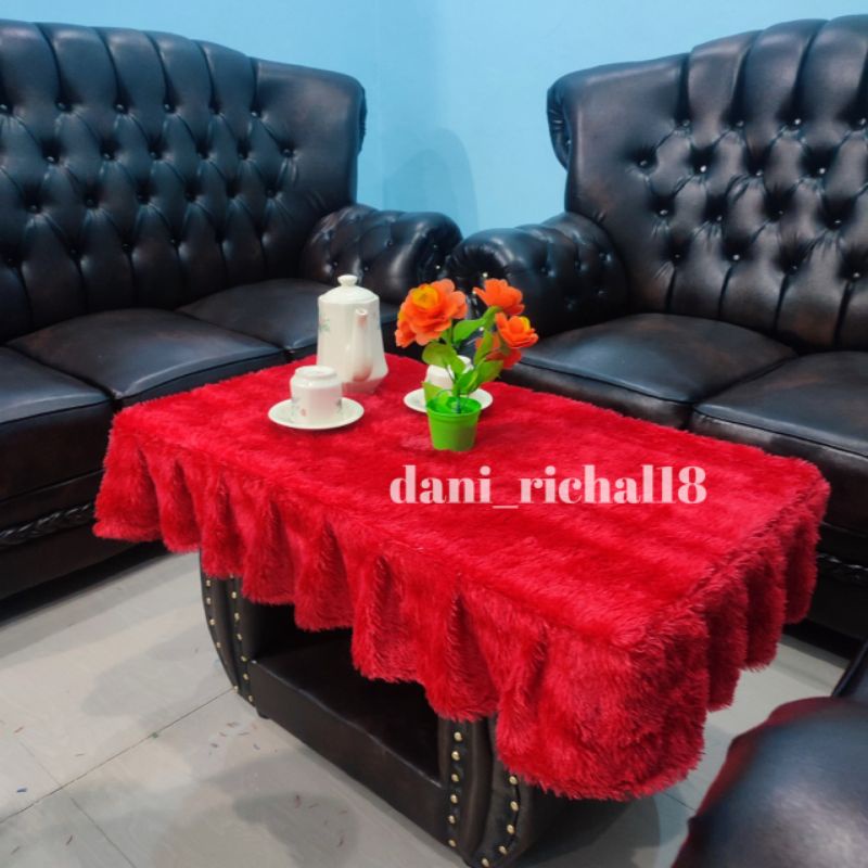 Taplak Meja Bulu Rumbai / Taplak Meja Rumbai Bulu Premium / Taplak Meja Bulu Rasfur / Taplak Meja