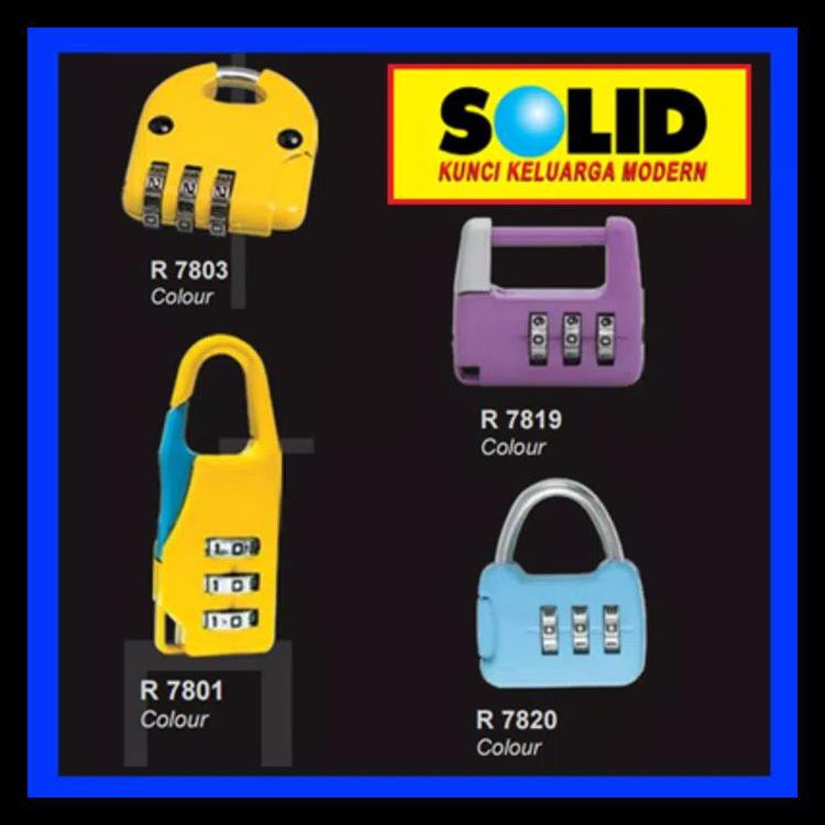 Kunci Gembok Kecil Tas Koper Travel Nomor Kode Angka Lucu Warna SOLID Kode 386