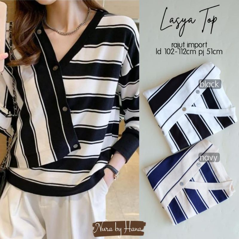 lasya top //Nura by hana//tunik rajut import