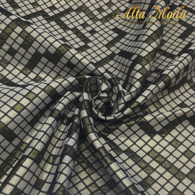 

Alta Moda Kain Jacquard Lurex Motif Abstrak Kotak Hitam (1M)