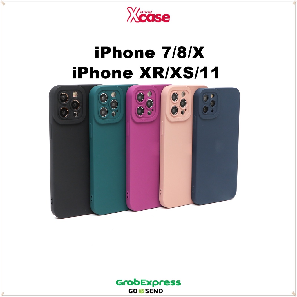 Casing iPhone 7 8 SE 7+ 8+ X XR XS 11 12 13 MINI PRO MAX (1) Silicone Matte Edge ProCamera Case