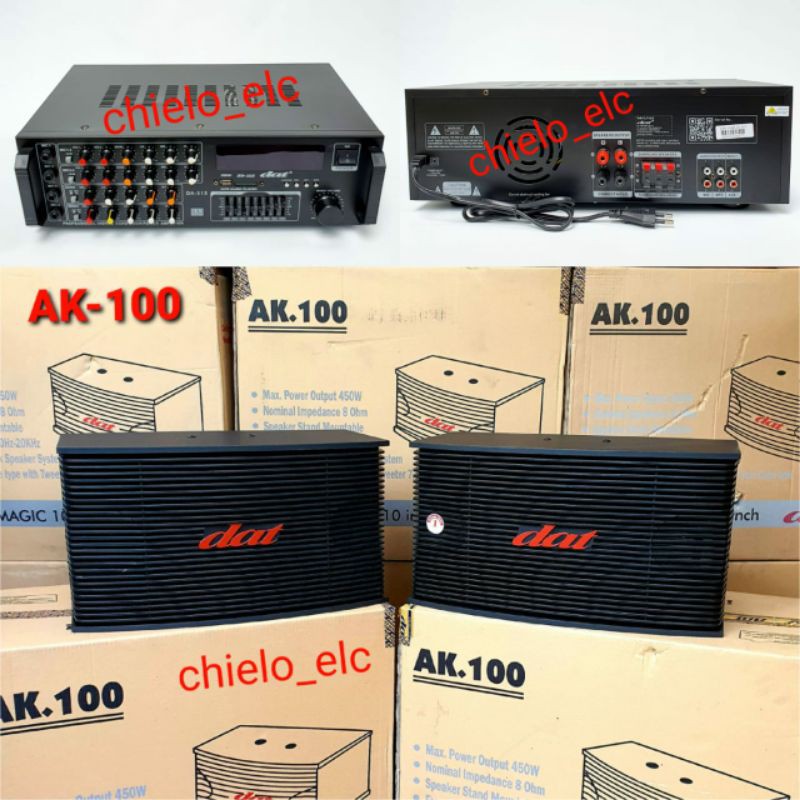 SPEAKER KARAOKE DAT AK100 ,AMPLI AMPLIFIER DAT DA313 ,PAKET KARAOKE DAT 10inch ORIGINAL HRG PAKET