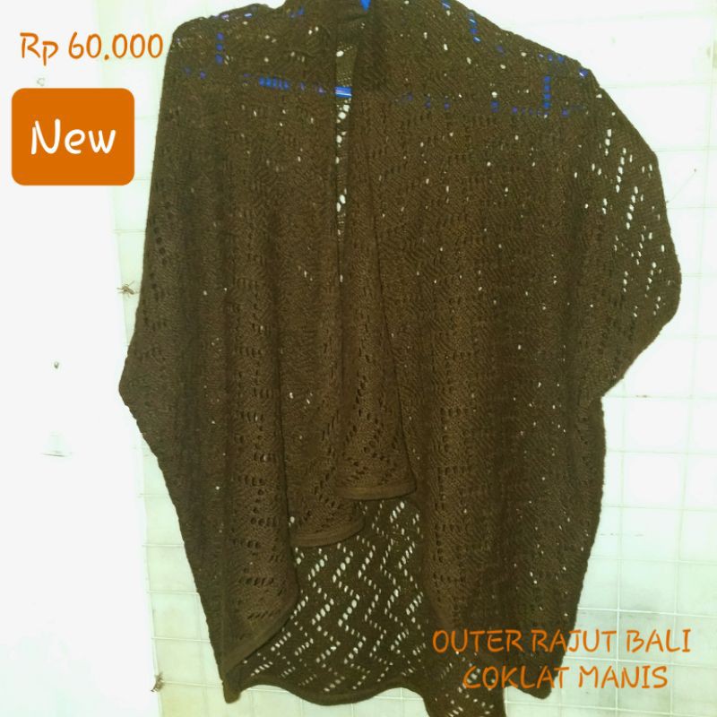 OUTER WANITA RAJUT BALI COKELAT READY