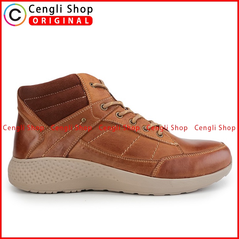 SEPATU BOOT CASUAL JIM JOKER PRIA ORIGINAL KULIT ASLI COKLAT JJ32