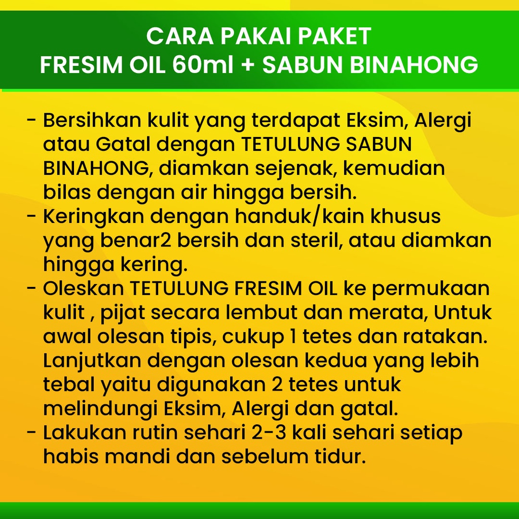 Obat Gatal Kulit Eksim Menahun Basah Kering Ampuh - Sabun Binahong &amp; Binahong Freshim Oil BPOM