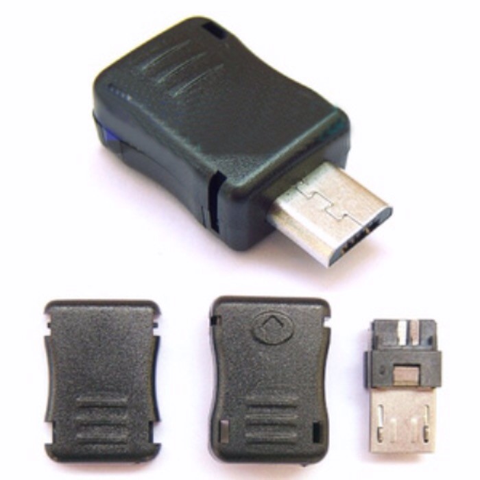 Micro USB Socket Male + Casing / Soket Mocro USB Male Solder ke Kabel