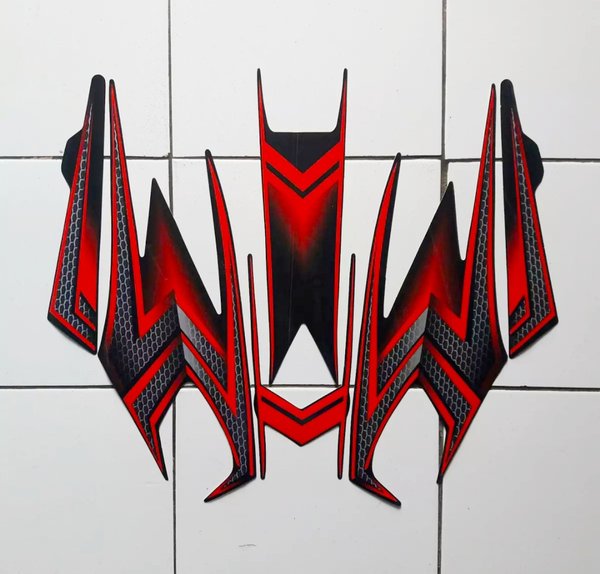 stiker striping lis les polet body rx king 2003 2004 hitam corak merah