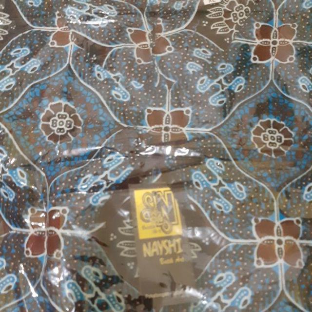 Rama Shinta Couple - Sarimbit Batik Couple Atasan Blouse Lonceng Manda Seno Mega Mendung Biru Kipas