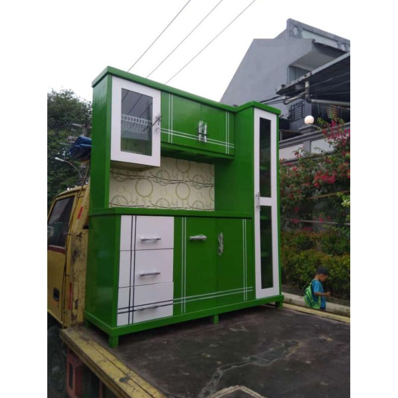 lemari sayur, Rak piring 4 pintu model syantik minimalis