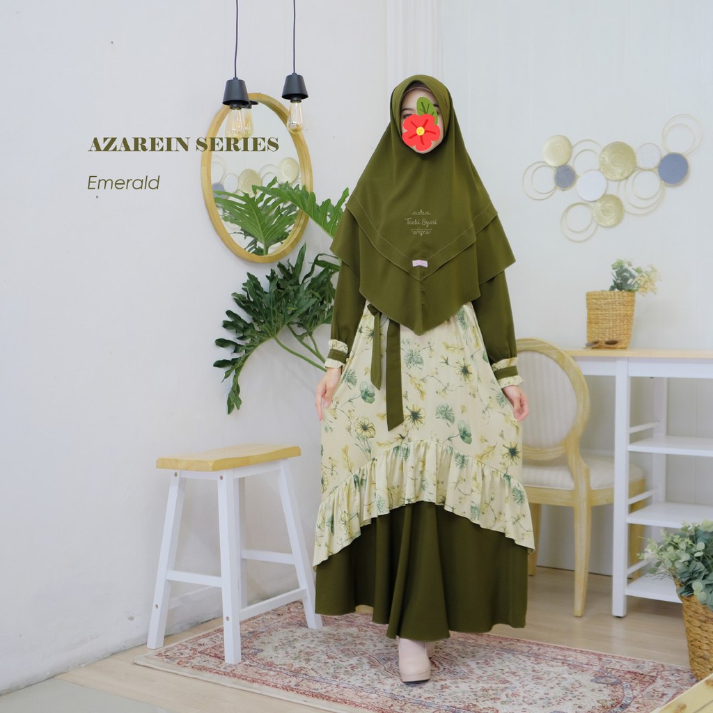 AZAREIN SET SYARI GAMIS DAN KHIMAR SYARI BAJU MENYUSUI ALURE SATIN FREE CADAR TACHI SYARI