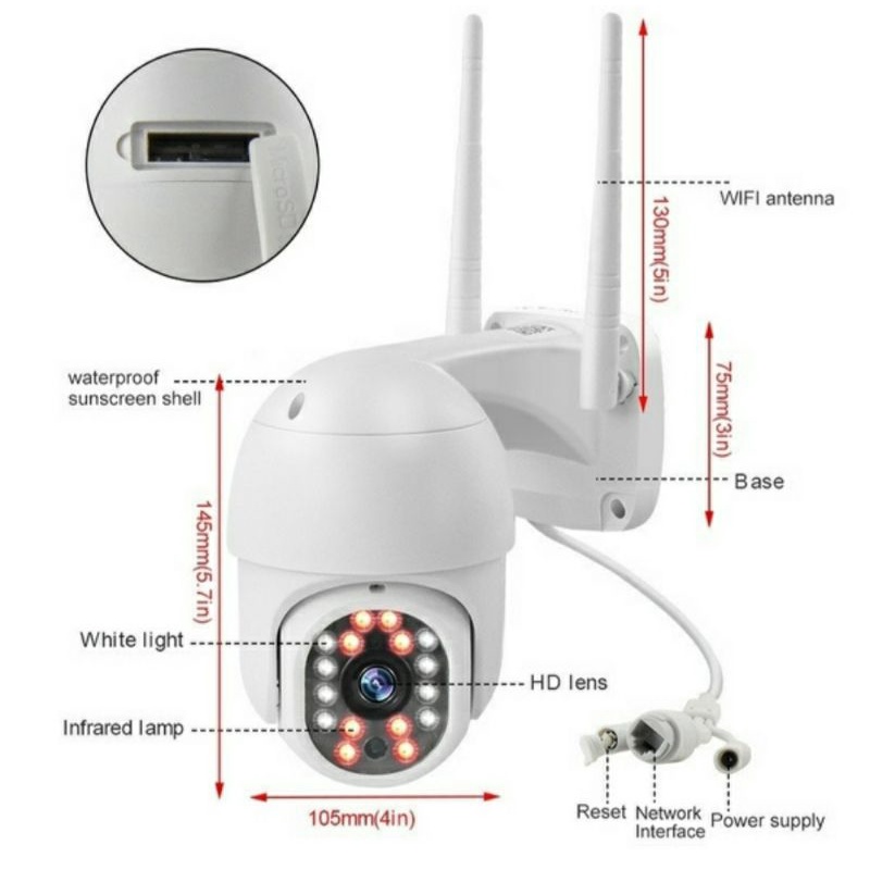 New Yoosee HD 8MP Outdoor Wifi Cctv Ip Camera Waterproof Wireless P2P