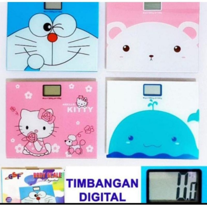 TIMBANGAN BADAN DIGITAL KARAKTER HELLO KITTY-DORAEMON