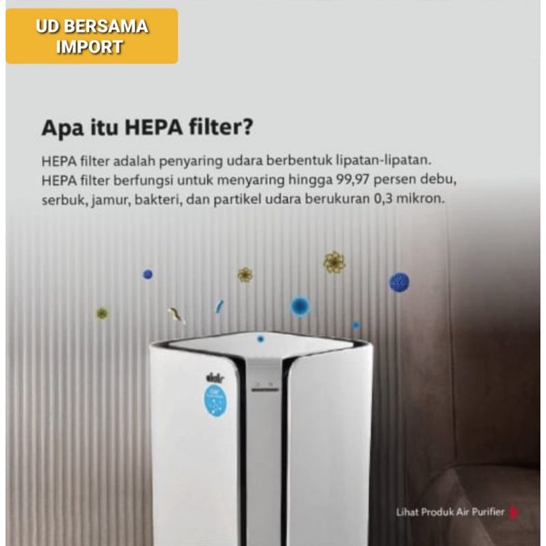 clair air purifier penyaring penjernih udara tower plus CLAIR KOREA filterisasi HEPA PLUS