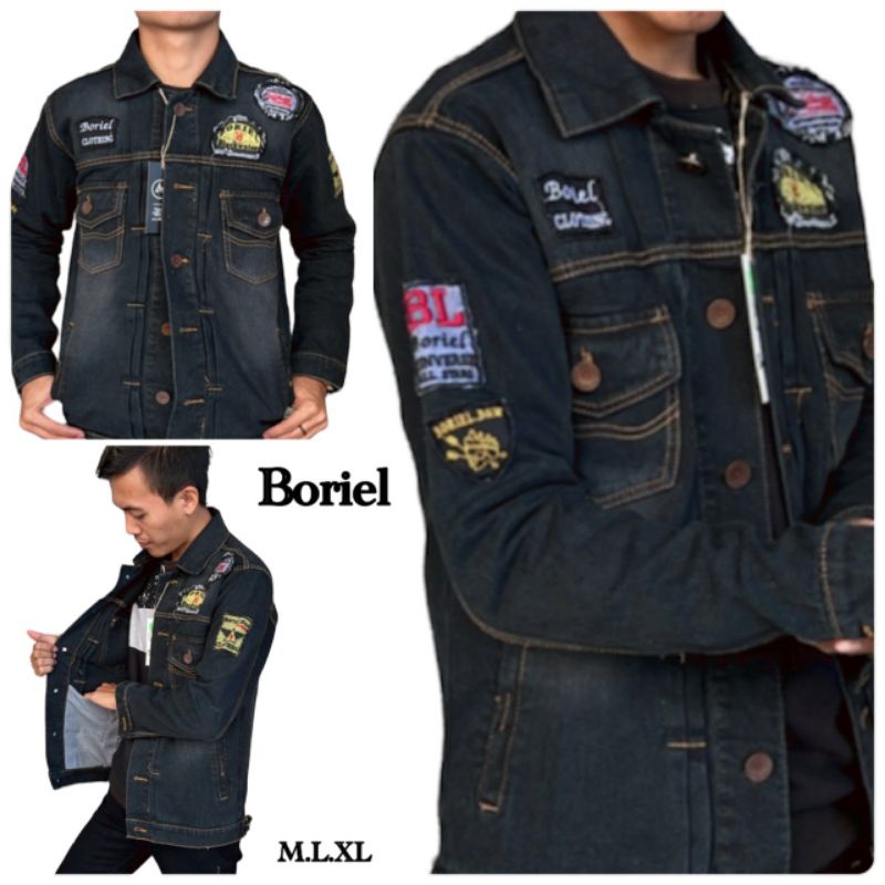 Boriel Jaket Jeans Original | Jaket Jeans Pria Logo Pull Bordir