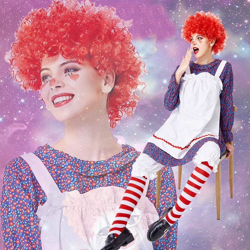 PREORDER Kostum Badut Sirkus Lucu Wanita Dewasa Kostum Cosplay Pembantu Sirkus Nakal Dewasa untuk Ga