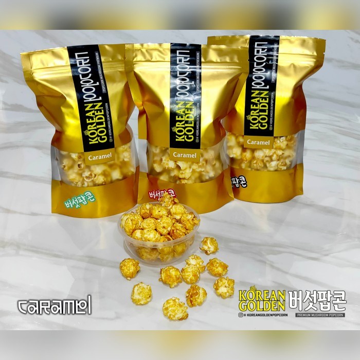 

Korean Golden Salted Caramel Mushroom Popcorn