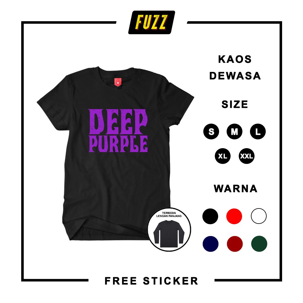 Kaos Band Deep Purple Baju Distro Musik Rock Tshirt Tee Pria Dan Wanita Lengan Panjang XXL Murah