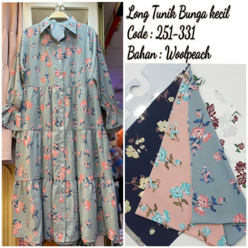 Long tunik bunga kecil