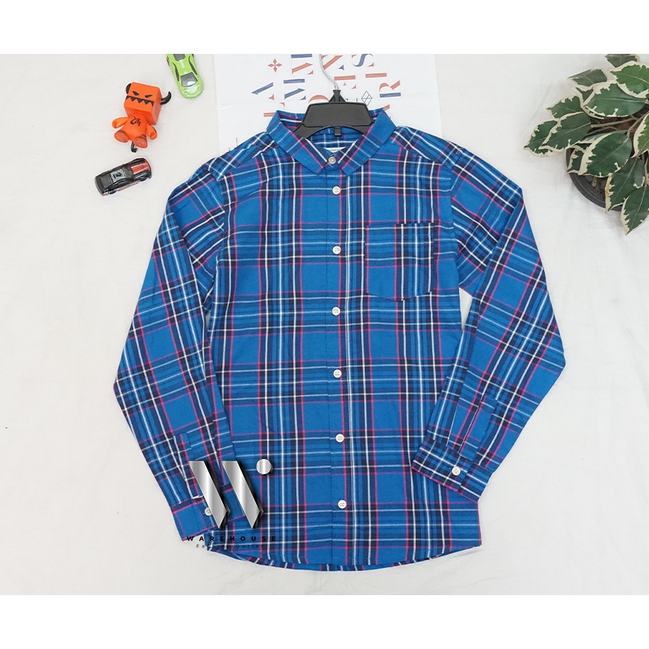 KEMEJA BIRU ANAK LAKI-LAKI CHERKEE ORI BAHAN FLANEL