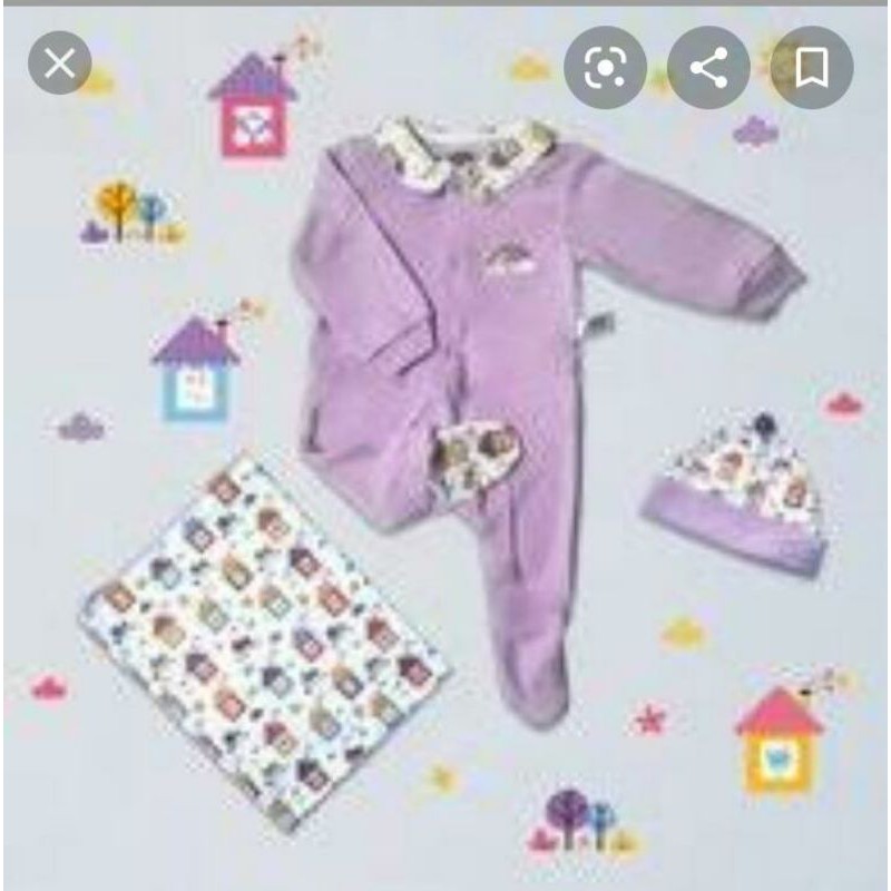 PETITE MIMI 4in1 Blanket Set Gift Set Kado Bayi Sleepsuit Selimut -Girl
