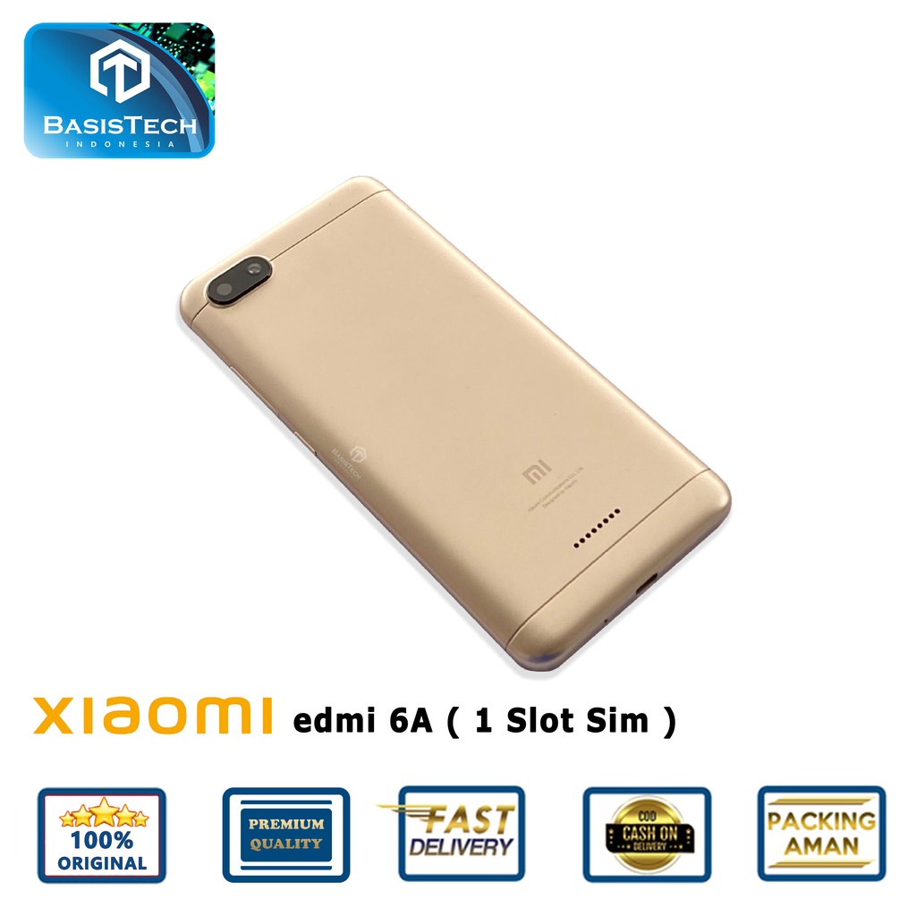 BACK COVER BACKDOOR CASING XIAOMI REDMI 6A 1 SIM ORIGINAL QUALITY